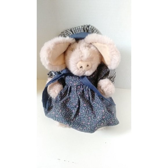 Boyd's Bears Prime rose Pig 1985-96 w/Bear wear Plush Toy 10" - Picture 2 of 10